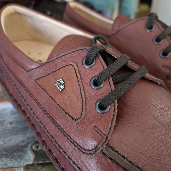NWOB Mens Finn Comfort Germany Brown Leather London Oxfords Academia Preppy 9 42 - Picture 7 of 11